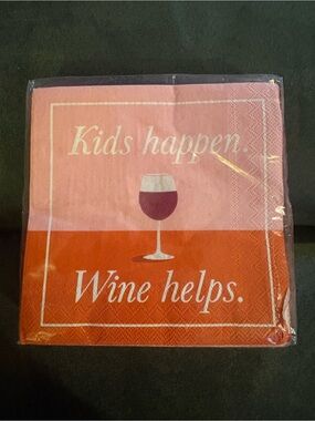 🔥5 FOR $25🔥 Humorous ‘Kids Happen Wine Helps’ Cocktail Napkins